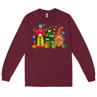 Burgundy gnome Christmas Long Sleeve Tee - CowhideDigitalArt