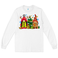 White gnome Christmas Long Sleeve Tee - CowhideDigitalArt