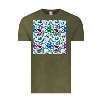 Vintage Olive Science Teacher Seamless Pattern Vintage Tee - BundleAndBundleShop