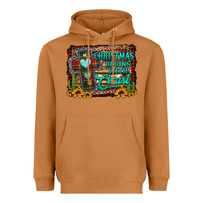 Christmas Begins With Christ Cross Heavyweight Hoodie by Jasminsmagicworld | Teevron