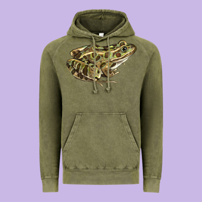 Northern Leopard Frog Vintage Hoodie Designed By Lillyallendesigns