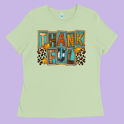 Thankful Ladies Tee Designed By Fadigitalartstudio