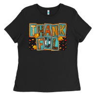 Black thankful Ladies Tee - FaDigitalArtStudio