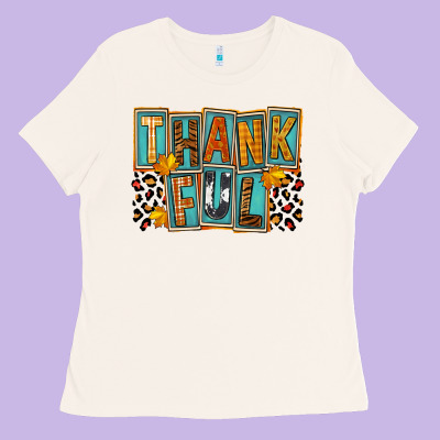 Thankful Ladies Tee Designed By Fadigitalartstudio