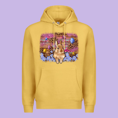 Easter Bunny Egg Leopard Background Premium Hoodie Designed By Artiststas