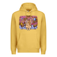 Antique Gold easter bunny egg leopard background Premium Hoodie - Artiststas