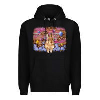Black easter bunny egg leopard background Premium Hoodie - Artiststas