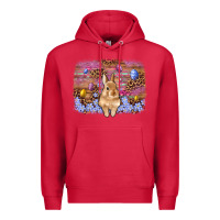 Cardinal easter bunny egg leopard background Premium Hoodie - Artiststas