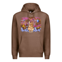 Chestnut easter bunny egg leopard background Premium Hoodie - Artiststas