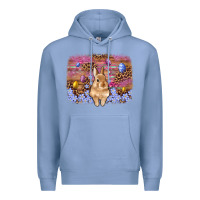 Colony Blue easter bunny egg leopard background Premium Hoodie - Artiststas