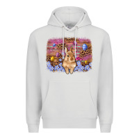 Dove Grey easter bunny egg leopard background Premium Hoodie - Artiststas
