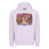 Lilac easter bunny egg leopard background Premium Hoodie - Artiststas