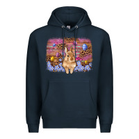 Navy easter bunny egg leopard background Premium Hoodie - Artiststas