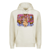 Oatmeal Heather easter bunny egg leopard background Premium Hoodie - Artiststas