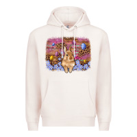 Pale Pink easter bunny egg leopard background Premium Hoodie - Artiststas