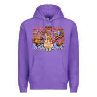 Purple easter bunny egg leopard background Premium Hoodie - Artiststas
