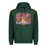 Sports Green easter bunny egg leopard background Premium Hoodie - Artiststas