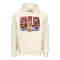 Tofu easter bunny egg leopard background Premium Hoodie - Artiststas