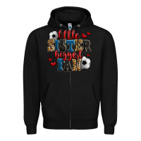 Black little sister biggest fan soccer Zipper Hoodie - Jasminsmagicworld