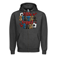 Charcoal Heather little sister biggest fan soccer Zipper Hoodie - Jasminsmagicworld