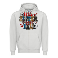 Dove Grey little sister biggest fan soccer Zipper Hoodie - Jasminsmagicworld