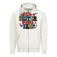Little Sister Biggest Fan Soccer Zipper Hoodie | Teevron