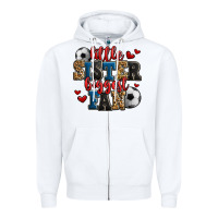 White little sister biggest fan soccer Zipper Hoodie - Jasminsmagicworld