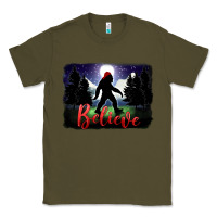 Army Green bigfoot believe christmas Classic Tee - FaDigitalArtStudio
