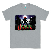 Heather Grey bigfoot believe christmas Classic Tee - FaDigitalArtStudio