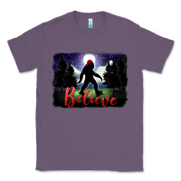 Lavender bigfoot believe christmas Classic Tee - FaDigitalArtStudio