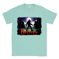 Seafoam bigfoot believe christmas Classic Tee - FaDigitalArtStudio