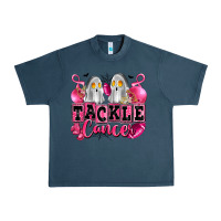 Midnight Navy tackle cancer with ghosts playing football Urban Heavy Tee - LillyAllenDesigns