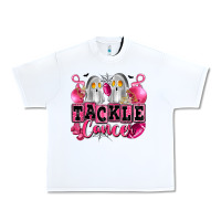 White tackle cancer with ghosts playing football Urban Heavy Tee - LillyAllenDesigns
