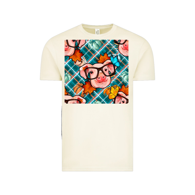 Fall Pig Seamless Pattern Vintage Tee by BundleAndBundleShop | Teevron