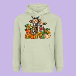 Fall Heifer Cows Heavyweight Hoodie Designed By Ranaportraitstore