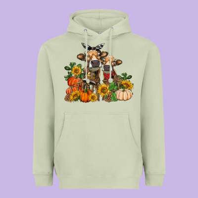 Fall Heifer Cows Heavyweight Hoodie Designed By Ranaportraitstore