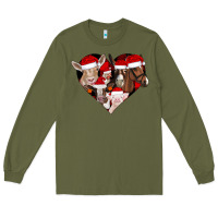 Army Green farm animals christmas Long Sleeve Tee - CowhideDigitalArt
