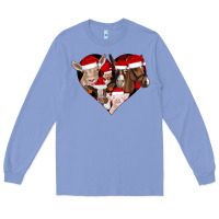 Colony Blue farm animals christmas Long Sleeve Tee - CowhideDigitalArt