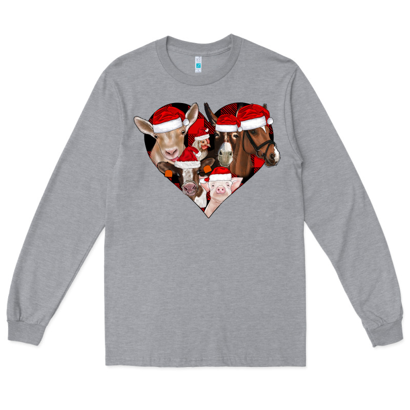 Farm Animals Christmas Long Sleeve Tee by CowhideDigitalArt | Teevron