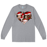 Heather Grey farm animals christmas Long Sleeve Tee - CowhideDigitalArt