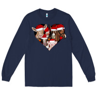 Navy farm animals christmas Long Sleeve Tee - CowhideDigitalArt