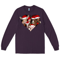 Plum farm animals christmas Long Sleeve Tee - CowhideDigitalArt