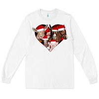 White farm animals christmas Long Sleeve Tee - CowhideDigitalArt