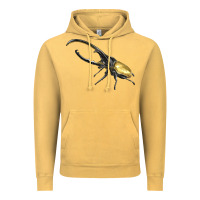 Vintage Mustard Hercules Beetle Side Vintage Hoodie - LillyAllenDesigns