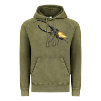 Vintage Olive Hercules Beetle Side Vintage Hoodie - LillyAllenDesigns