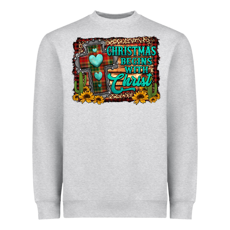 Christmas Begins With Christ Cross Heavyweight Sweatshirt by Jasminsmagicworld | Teevron