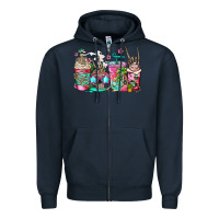 Navy skeleton summer coffee cups Zipper Hoodie - Jasminsmagicworld