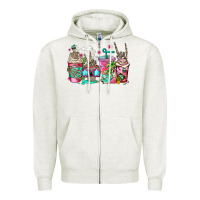 Skeleton Summer Coffee Cups Zipper Hoodie | Teevron