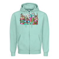 Seafoam skeleton summer coffee cups Zipper Hoodie - Jasminsmagicworld