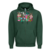 Sports Green skeleton summer coffee cups Zipper Hoodie - Jasminsmagicworld